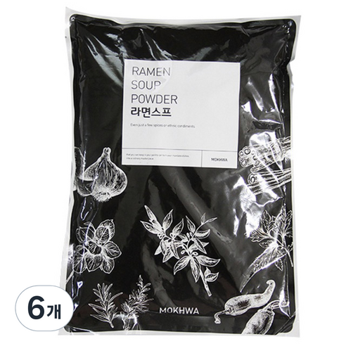딜리셔스마켓 천연향신료 라면스프 팩, 500g, 6개