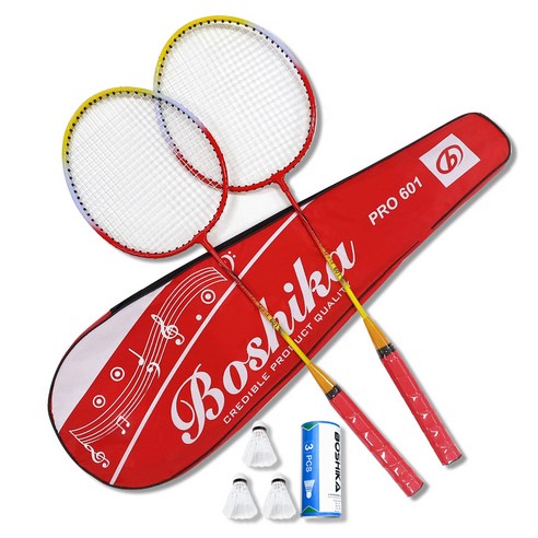 배곧인터내셔널 보시카 배드민턴 라켓 2p + 셔틀콕 3p + 가방 세트 PRO601, PRO601(RD), 1세트