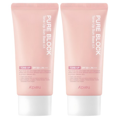 어퓨 퓨어 블록 톤업 선베이스 이엑스 SPF50+ PA+++, 50ml, 2개