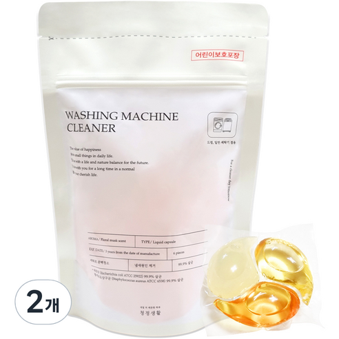 청정생활 캡슐 세탁조 클리너 6p, 90g, 2개