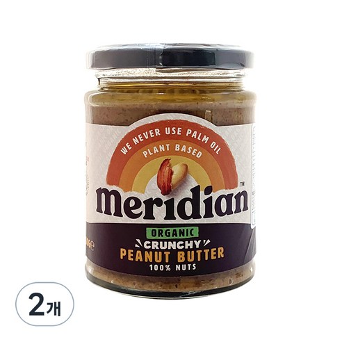 메리디안 유기농 크런치 땅콩버터, 280g, 2개