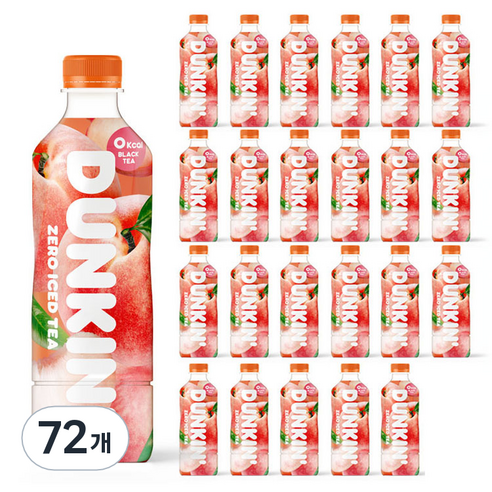 던킨도너츠 제로 아이스티 화이트피치, 72개, 500ml