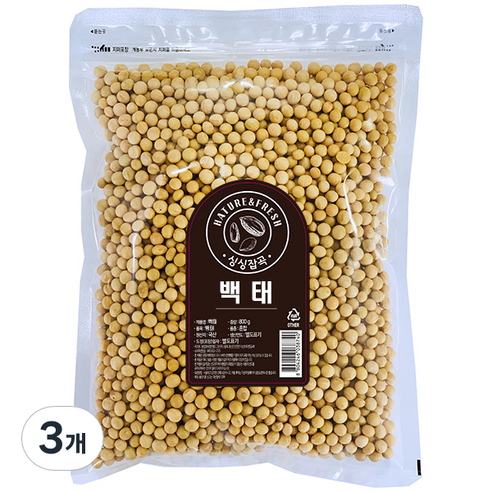 싱싱잡곡 백태, 3개, 800g