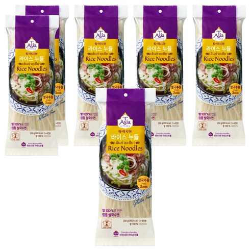 티아시아키친 쌀국수면 3mm, 6개, 250g