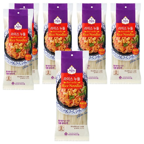 티아시아키친 라이스누들 볶음면용 5mm, 250g, 6개