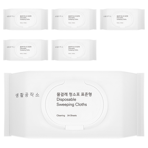생활공작소 물걸레 청소포 24매, 6개