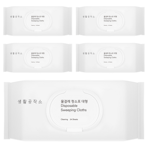 생활공작소 물걸레 청소포 24매, 5개