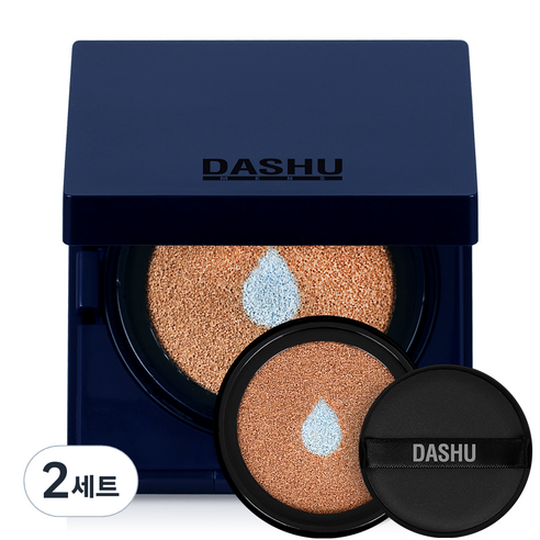 다슈 맨즈 아쿠아 매트 비비 쿠션 15g + 리필 15g 세트, 딥 베이지, 2개