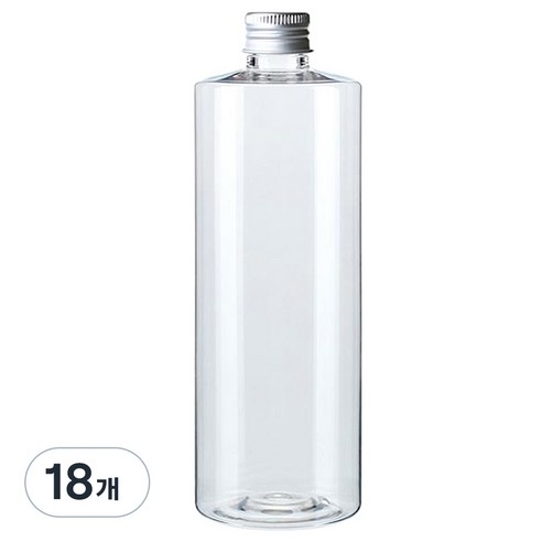 병도매닷컴 AC500 투명 음료용기 알루미늄 실버캡, 500ml, 18개