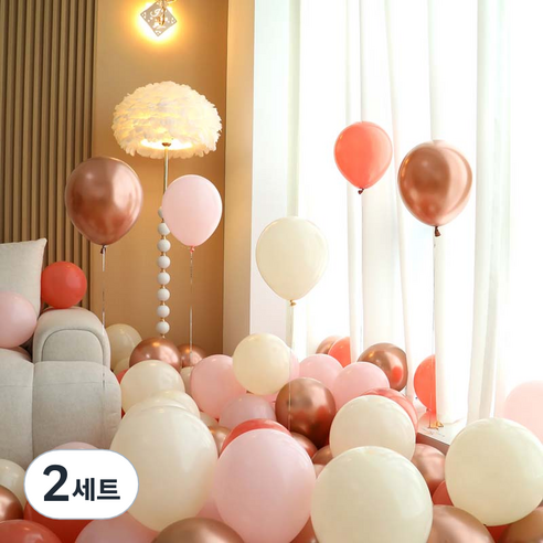 피앤비유니티 풍선 50p 세트 로즈골드, 07 로즈골드 4색혼합 C, 2세트
