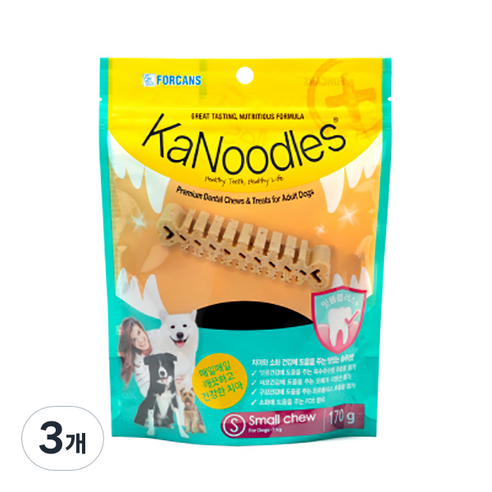 포켄스 카누들 잇몸플러스 강아지 덴탈껌 S, 잇몸건강, 170g, 3개