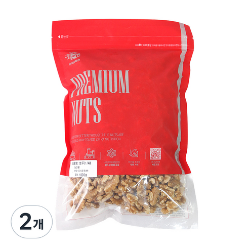 다다모마켓 호두 반반태 1/4, 1kg, 2개