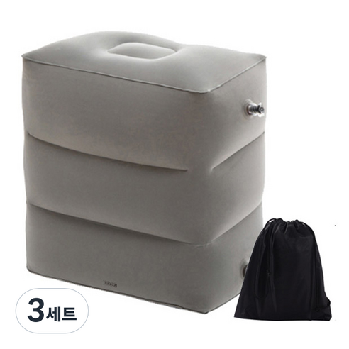 어반카 심플 다용도 에어 발쿠션 일반형 + 파우치 세트, 그레이, 3세트