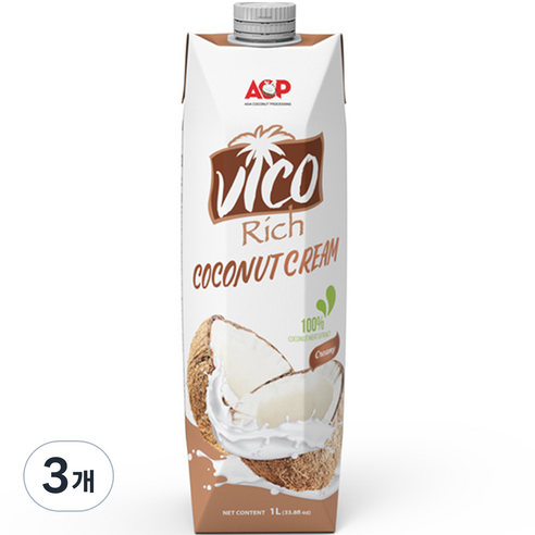 허니트리 비코리치 코코넛 크림, 1000ml, 3개