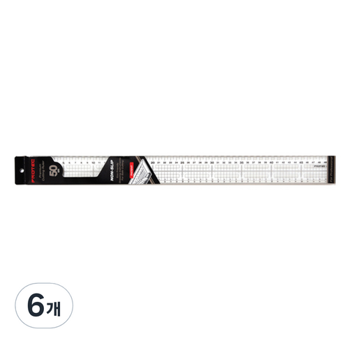 프로텍 논슬립 컷팅자 50cm, 혼합 색상, 6개