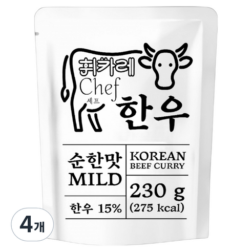 휘카레 한우다짐육 순한맛, 230g, 4개