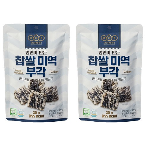 오희숙전통부각 찹쌀 미역 부각, 30g, 2개