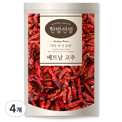 한방선생 베트남 건고추, 4개, 200g