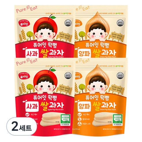 퓨어잇 사과떡뻥 2p + 양파떡뻥 2p, 사과, 양파, 2세트