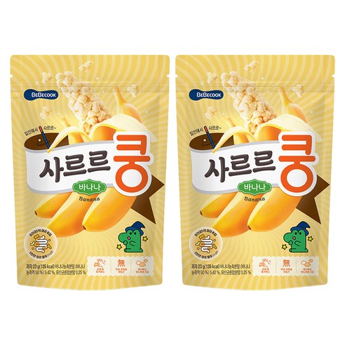 베베쿡 유아용 사르르쿵 과자, 바나나, 23g, 2개