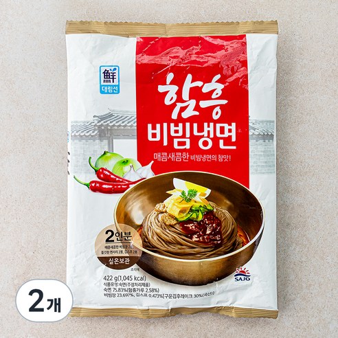 대림선 함흥비빔냉면 2인분, 422g, 2개