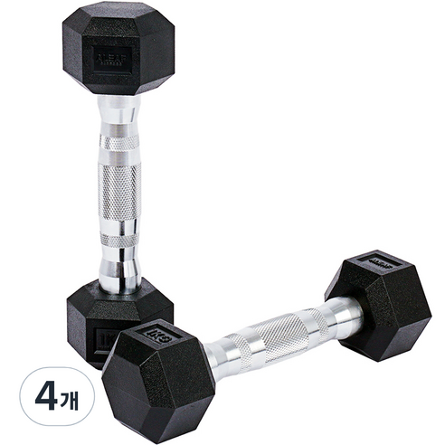 아리프 냄새없는 PEV 헥사곤 덤벨, 1kg, 4개