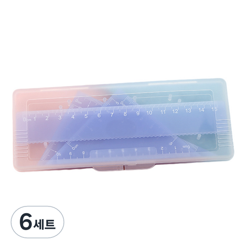세븐집 파스텔 삼각자 각도기 4종 세트, 퍼플, 6세트