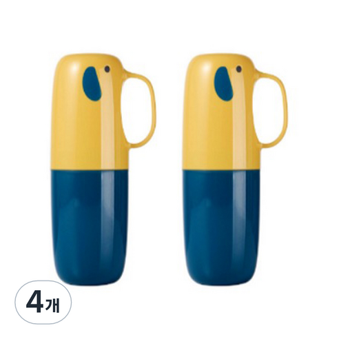 원이네 여행용 휴대용 칫솔케이스, 옐로우, 4개