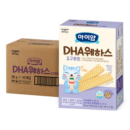 아이얌 DHA 웨하스, 요구르트, 36g, 10개