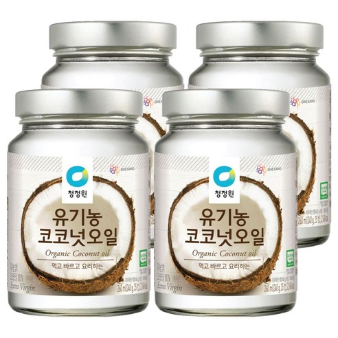 청정원 유기농 코코넛오일, 260ml, 4개