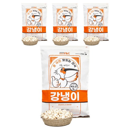 우포따오기 백옥콘 포대 강냉이, 1kg, 4개