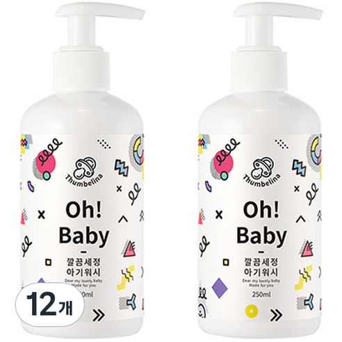 뷰티레시피 오 베이비 깔끔세정 아기워시, 250ml, 12개