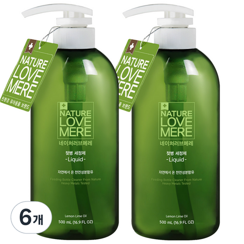 네이쳐러브메레 젖병 세정제 액상 용기, 500ml, 6개