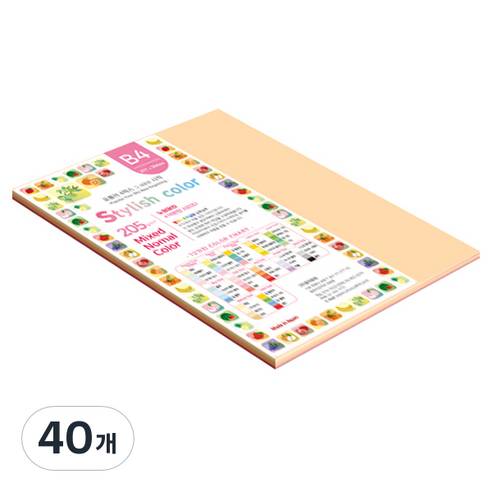 종이문화 SN 스타일리쉬 노멀 두꺼운 혼합색지 205g 08 Red Tone, 40개, B4