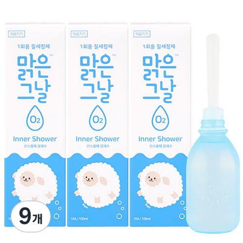 맑은그날 산소함유 여성청결제 질세정기, 100ml, 9개