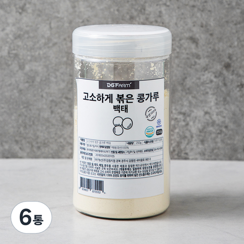 대구농산 고소하게 볶은 콩가루 백태, 250g, 6통