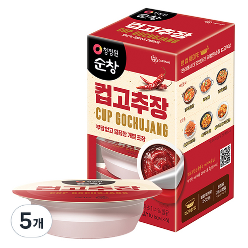 청정원순창 컵고추장 6p, 300g, 5개