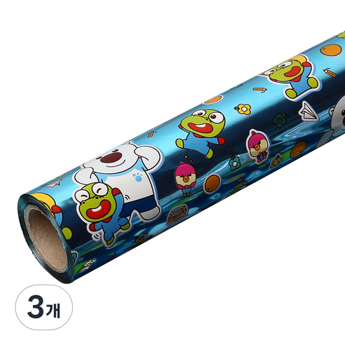 위드 뽀로로 증착롤 포장지 대 53cm x 12m, 블루, 3개