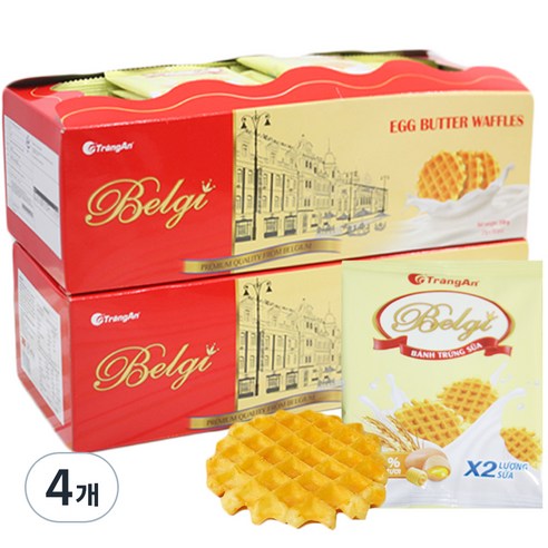 짱안 벨기 에그 버터 와플 쿠키, 350g, 4개