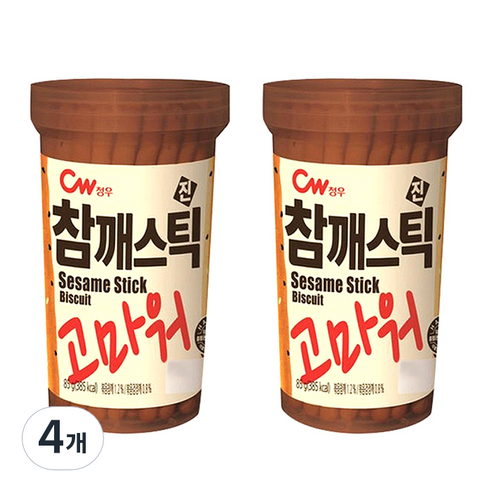 청우식품 참깨스틱 과자, 85g, 4개