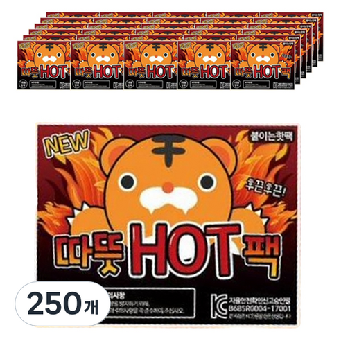 따뜻 HOT 붙이는 핫팩 42.5g, 250개