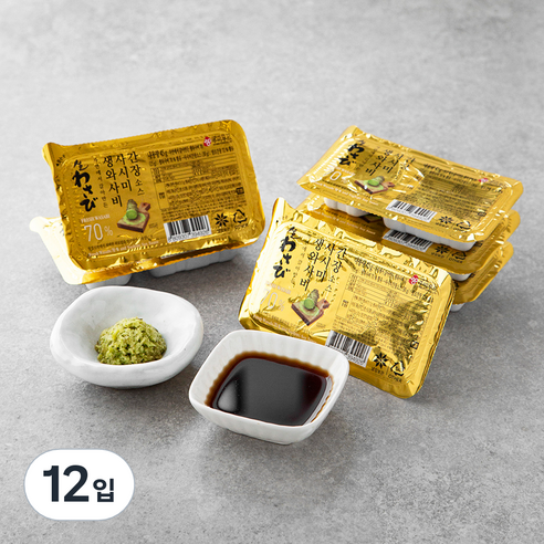 주비푸드 생와사비 70%와 사시미간장소스, 45g, 12입