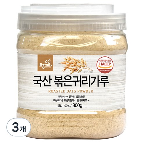 토종마을 국산 볶은 귀리가루, 800g, 3개