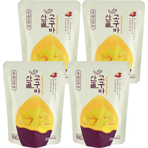 에코맘의산골이유식 산골고구마, 고구마맛, 70g, 4개