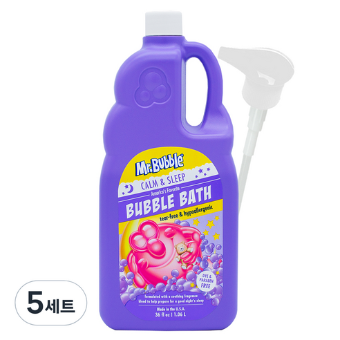 미스터버블 유아용 캄 앤 슬립 버블 바스 라벤더향 1060ml + 펌프, 5세트