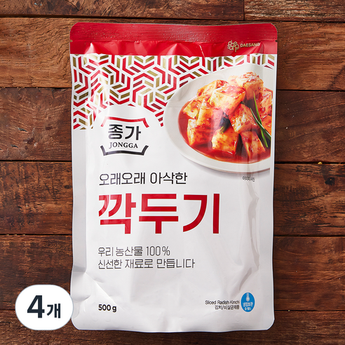 대상 종가 깍두기, 500g, 4개
