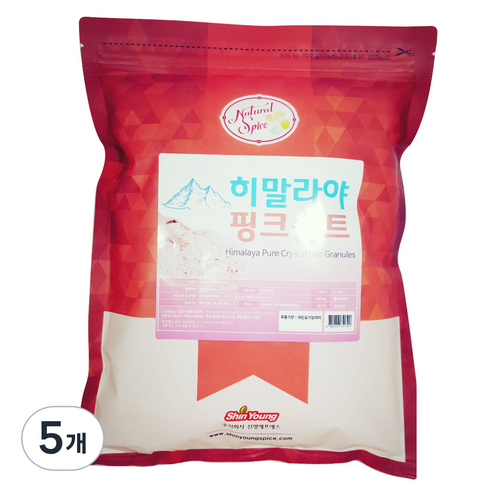 내츄럴스파이스 히말라야 핑크솔트, 1500g, 5개