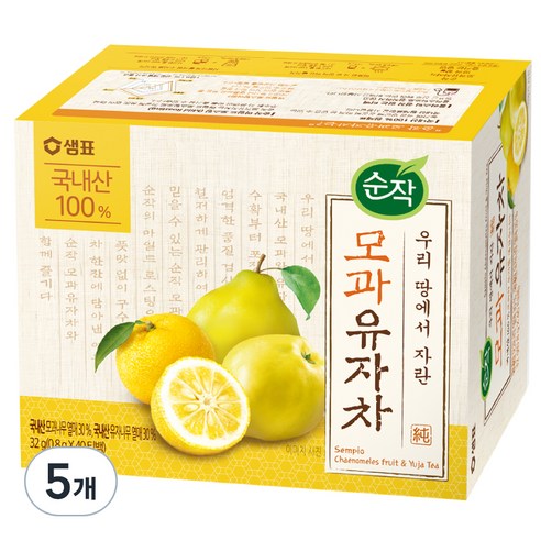 순작 모과 유자차 티백, 800mg, 40개입, 5개