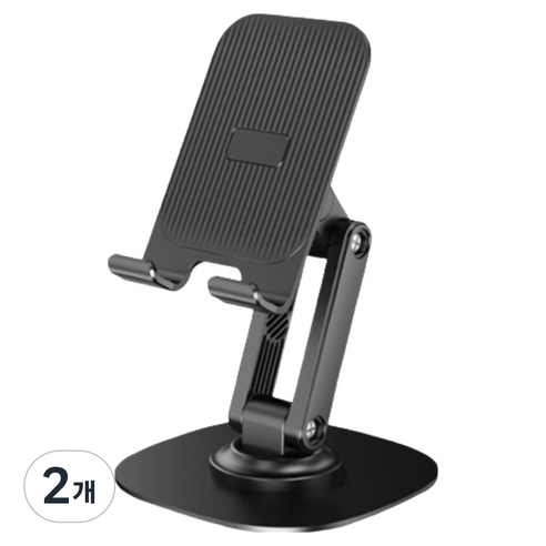 다온셀렉트 접이식 360도 회전 휴대폰 거치대, 블랙, 2개