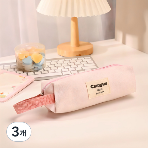 수니컴퍼니 캔디 베이직 필통, 핑크, 3개